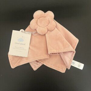 Cloud Island PINK FLOWER Security Blanket Baby Toy Lovey Velvet Satin Target